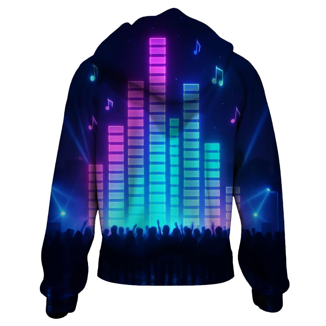Neon Equalizer Night graphic hoodies