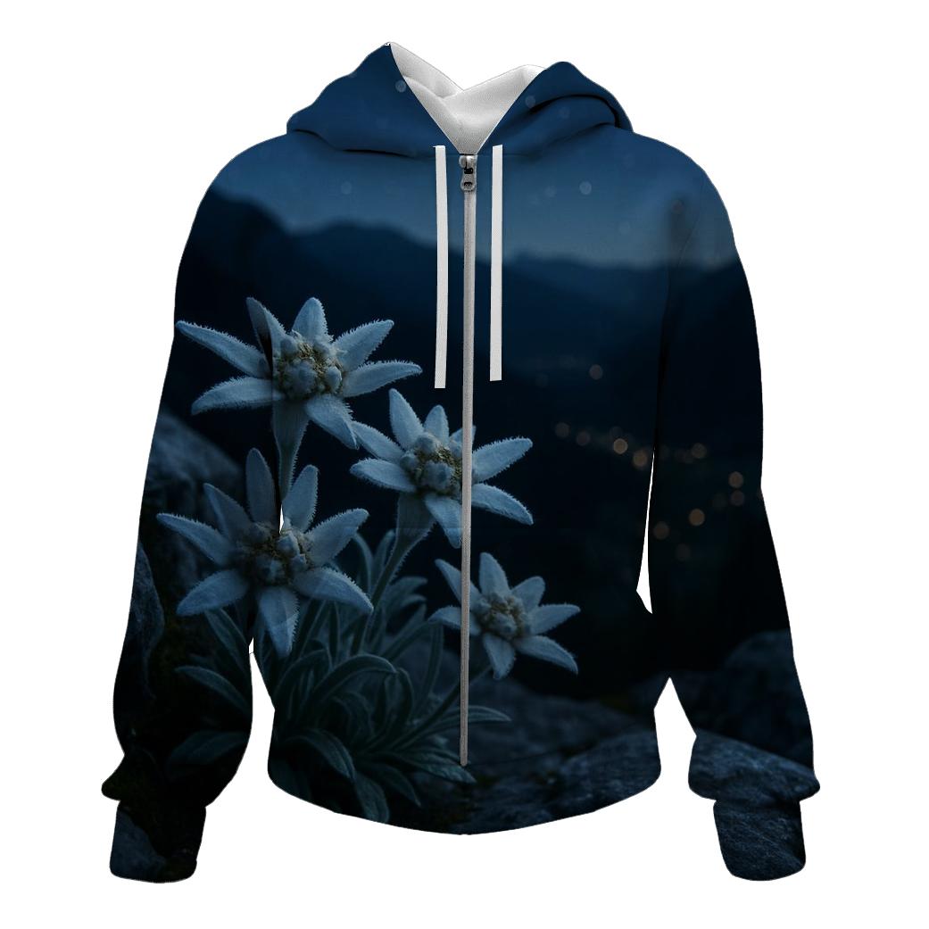 Moonlit Alpine Edelweiss hoodie trends