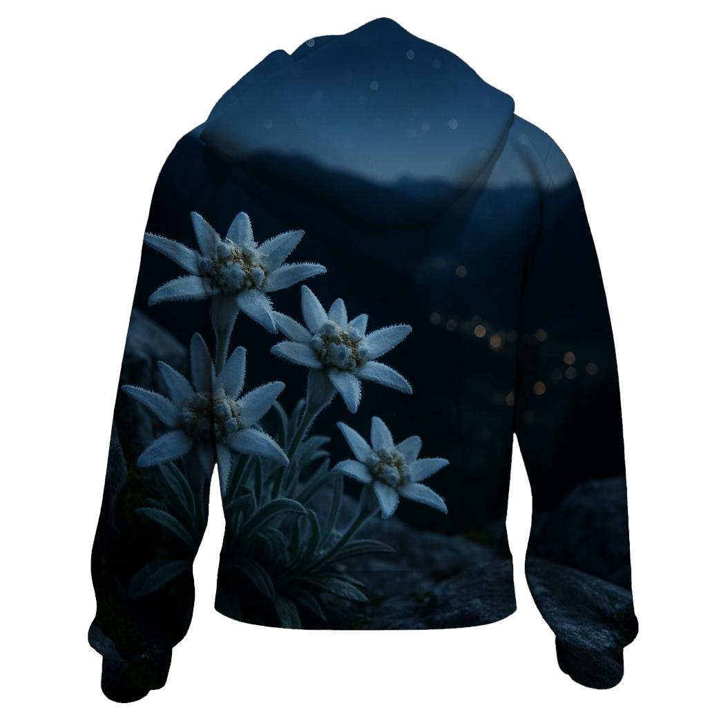 Moonlit Alpine Edelweiss hoodie trends