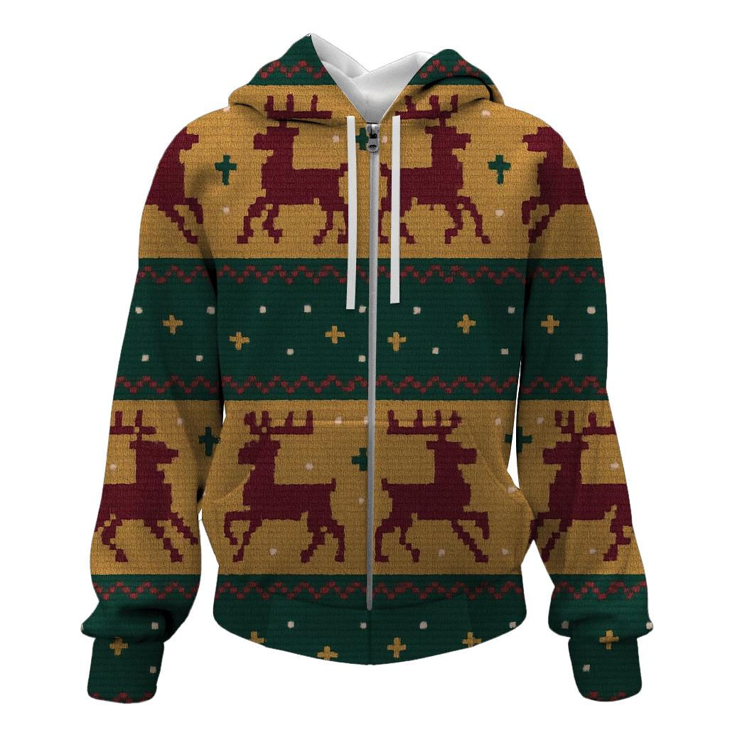 Reindeer Ribbon Carousel Design hoodies fashion