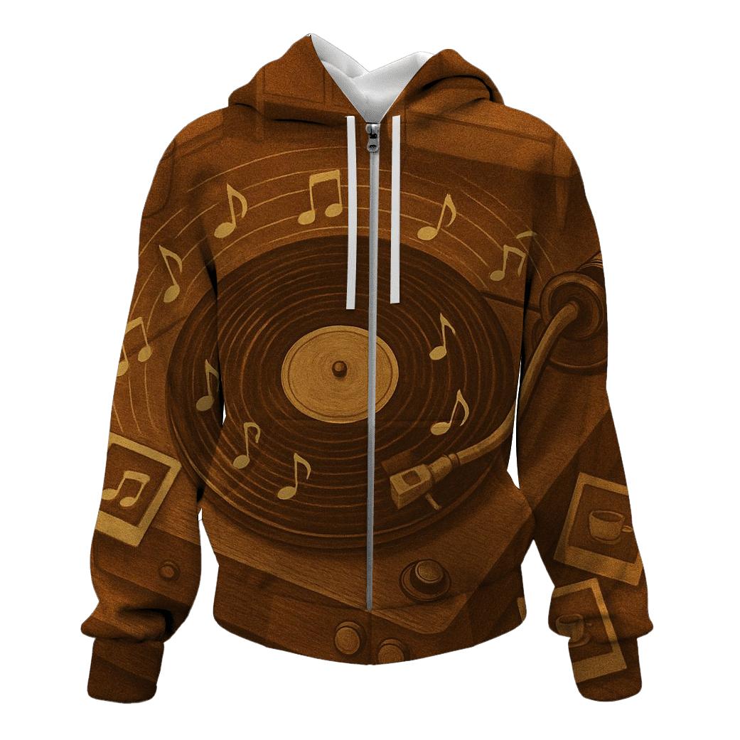 Vintage Turntable Halo heavyweight hoodies