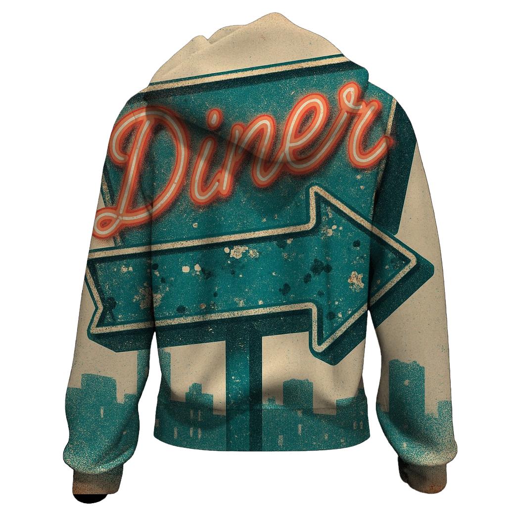 Antique Diner Neon Sign designer hoodies