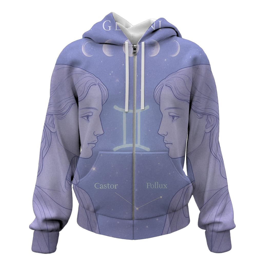 Ethereal Gemini Twins Portrait premium hoodies