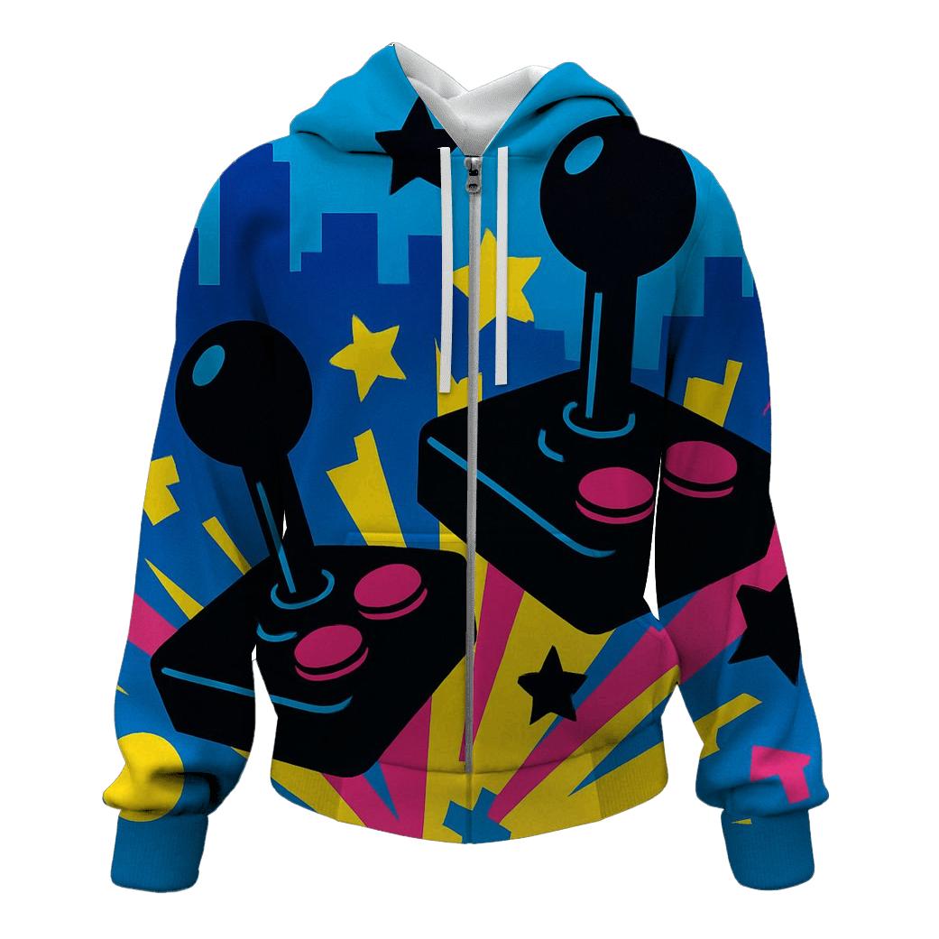 Retro Arcade Blast designer hoodies