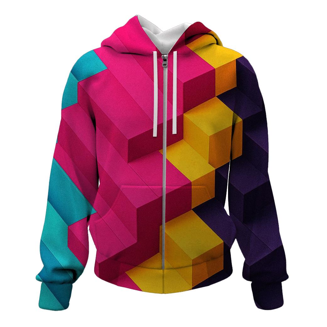 Prismatic Steps printed hoodies