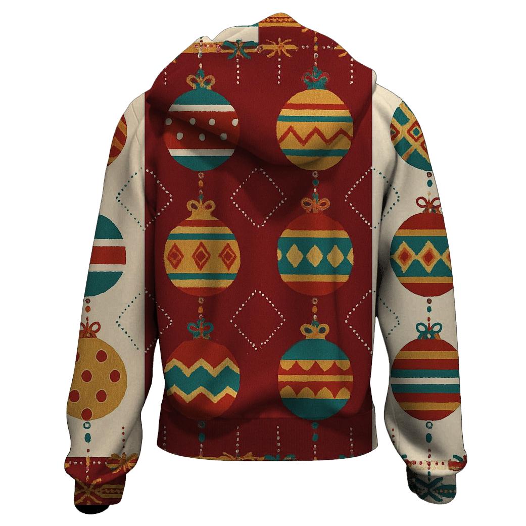 Ornament Ribbon Tapestry Design zip-up hoodies