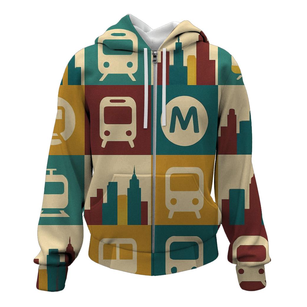Retro Metro Mosaic hoodie styles