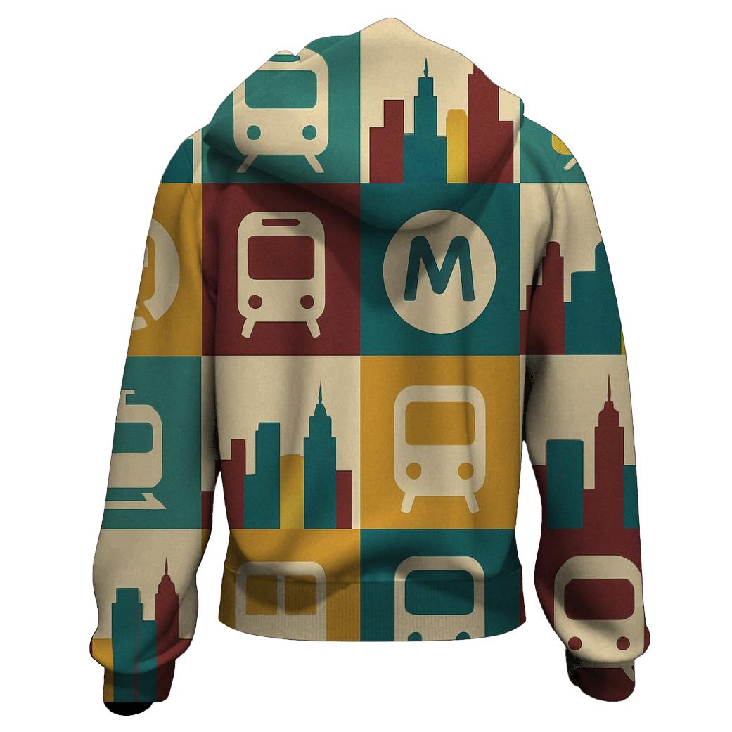 Retro Metro Mosaic hoodie styles