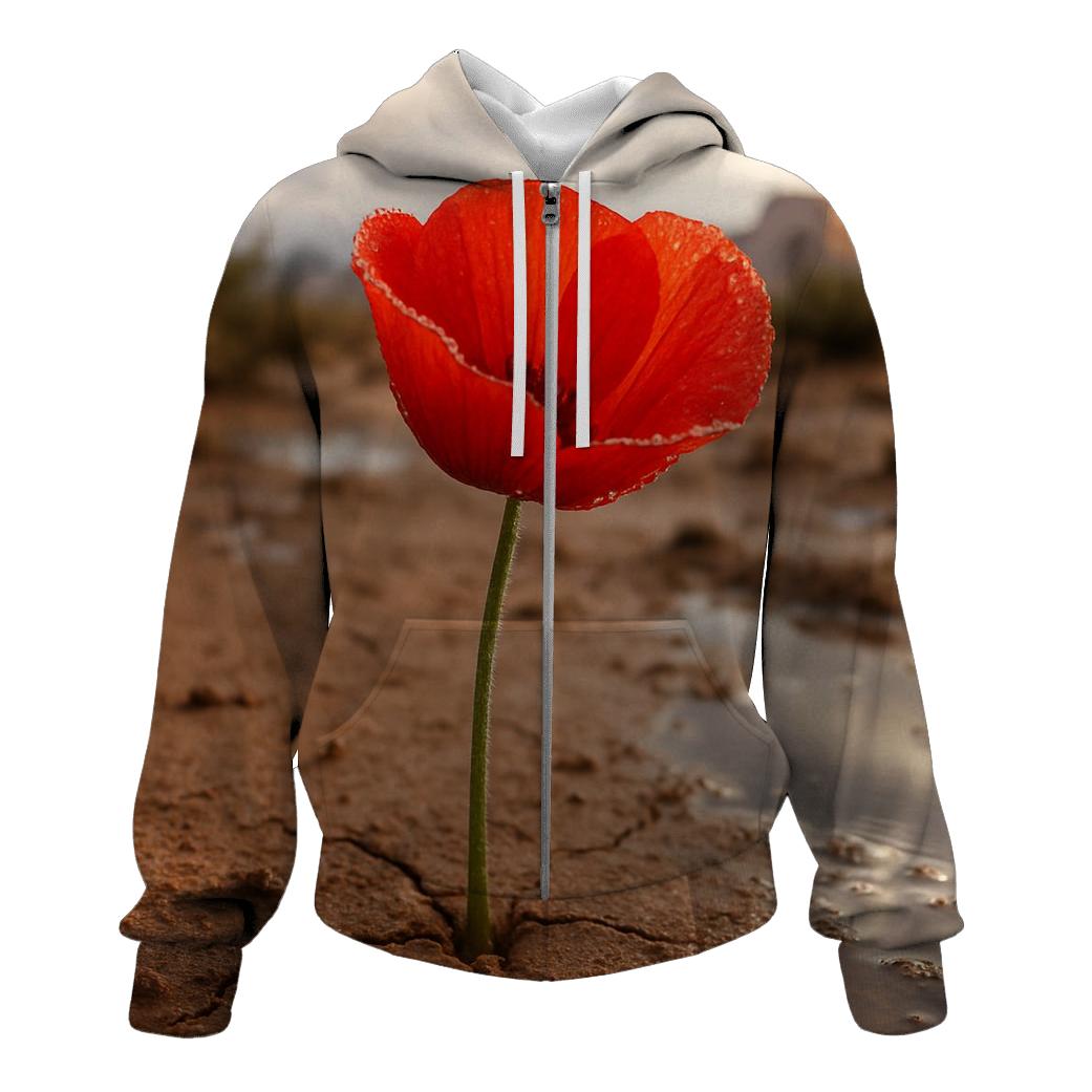 Desert Poppy After Rain pullover hoodies