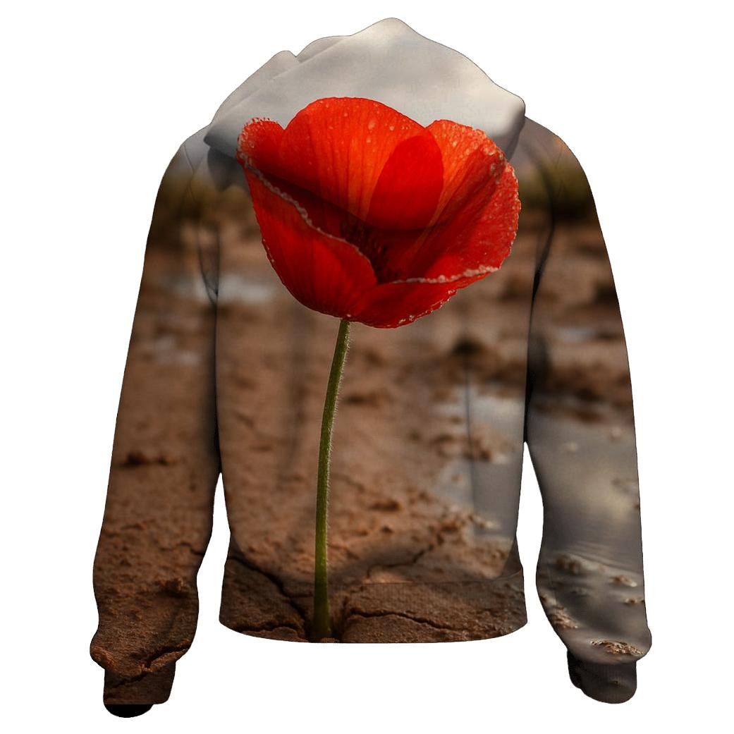 Desert Poppy After Rain pullover hoodies