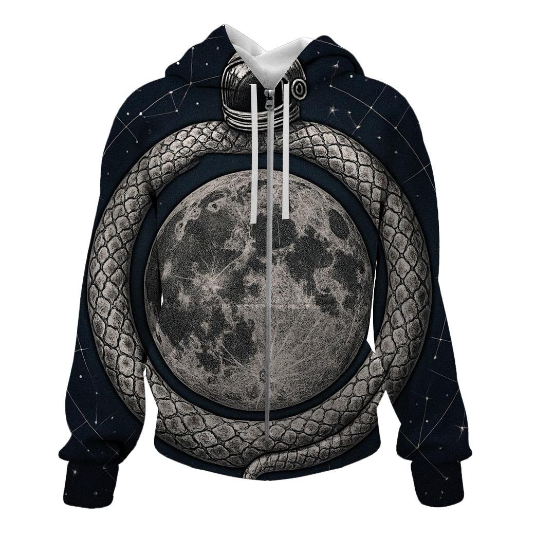 Lunar Tattoo Ouroboros Map pullover hoodies