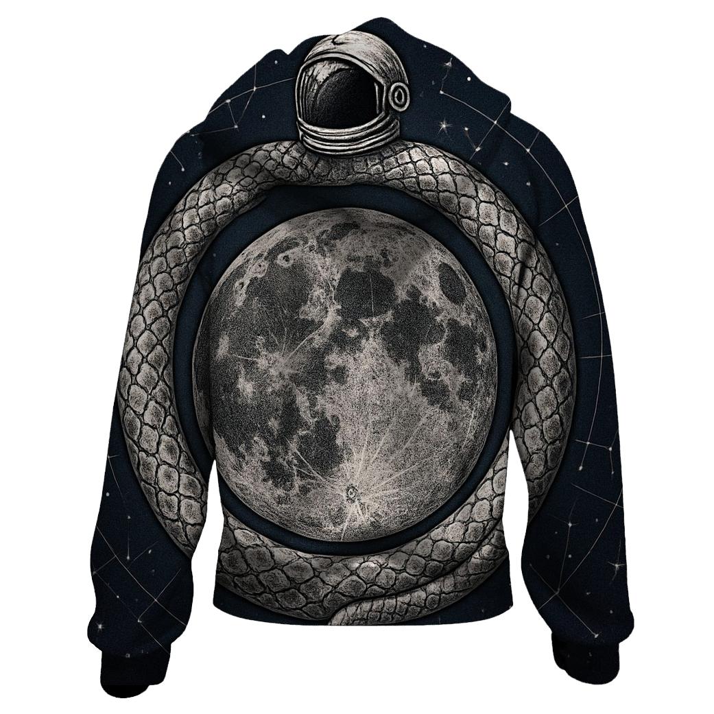 Lunar Tattoo Ouroboros Map pullover hoodies