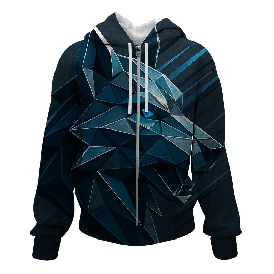 Abstract Geometric Wolf hoodie designs
