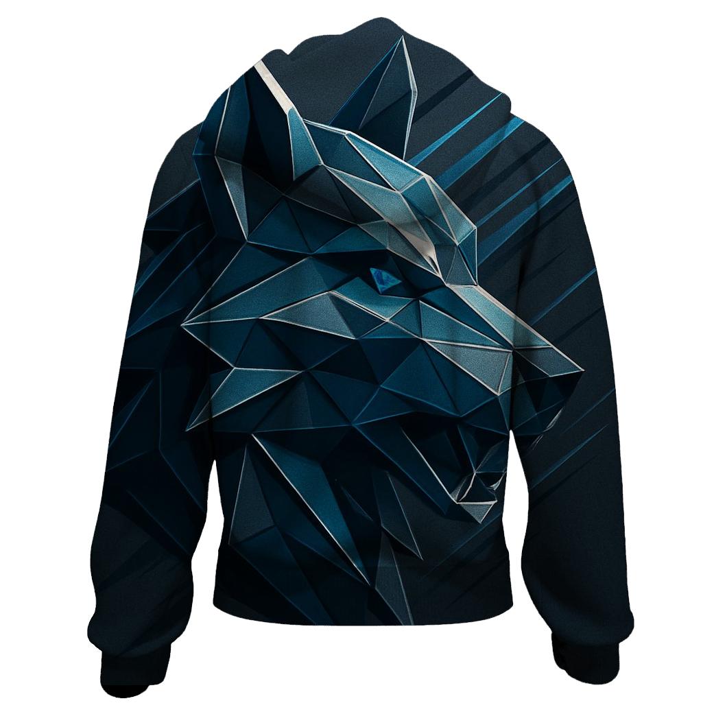 Abstract Geometric Wolf hoodie designs