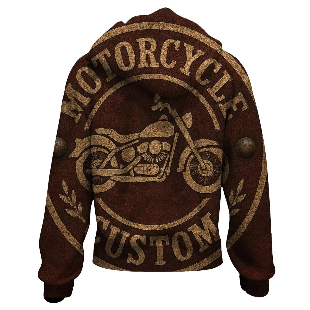 Worn Leather Motorcycle Badge custom hoodies