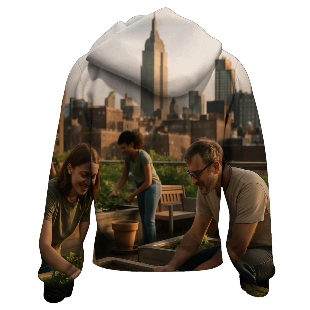 Rooftop Garden Overlook premium hoodies