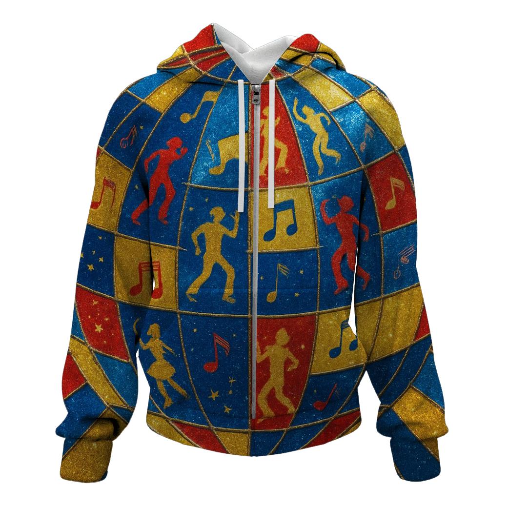 Disco Dot Kaleidoscope printed hoodies