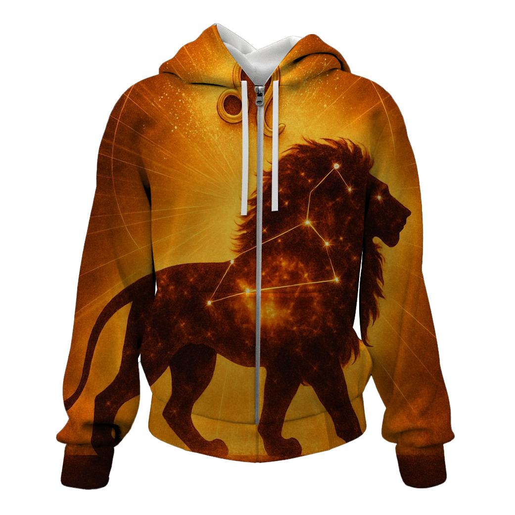 Leo Solar Flare Lion Artwork heavyweight hoodies
