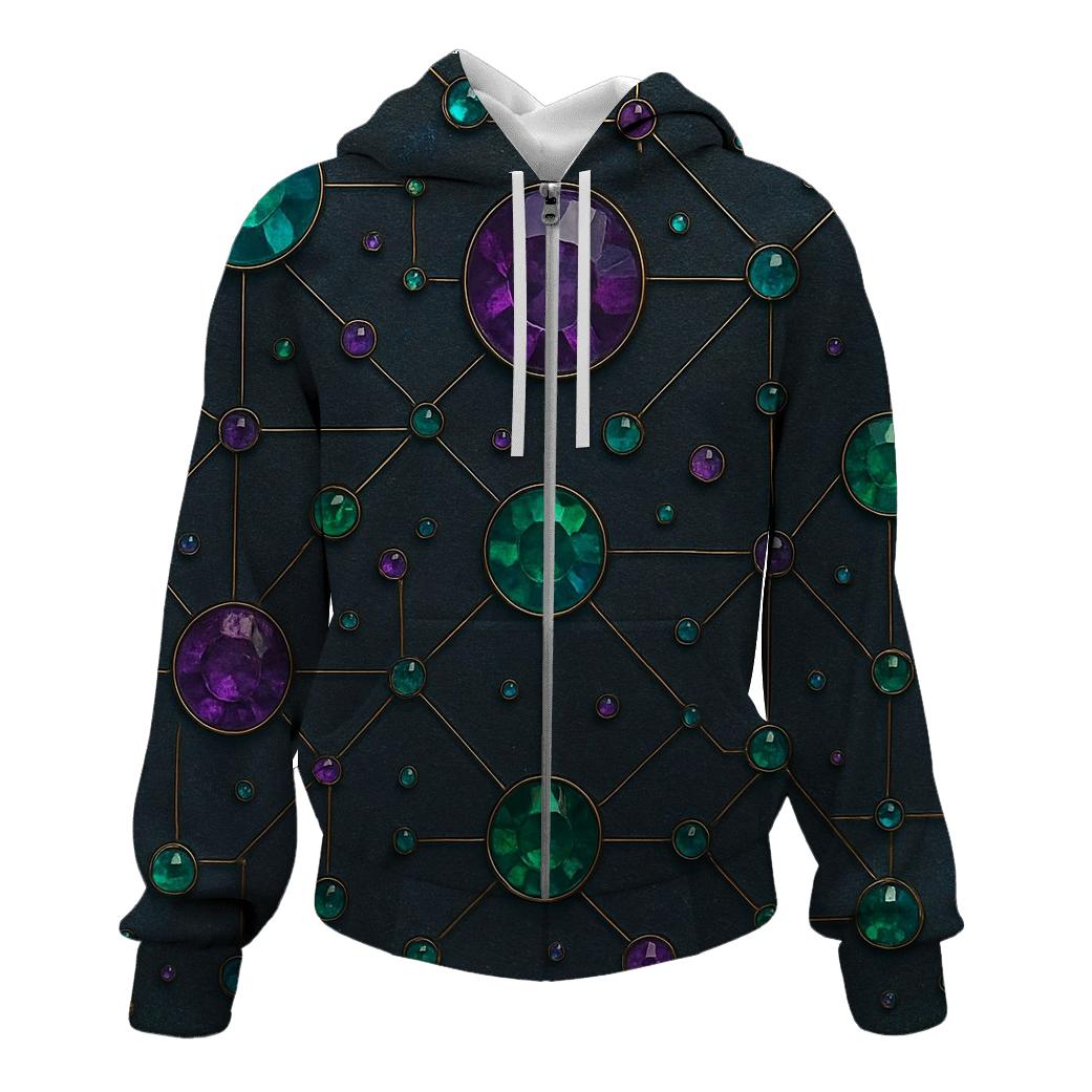 Crystal Constellation Map printed hoodies