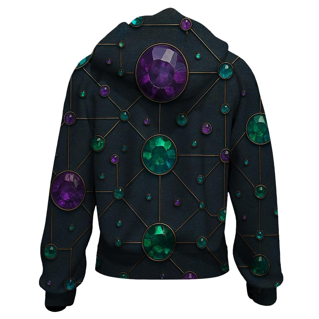 Crystal Constellation Map printed hoodies