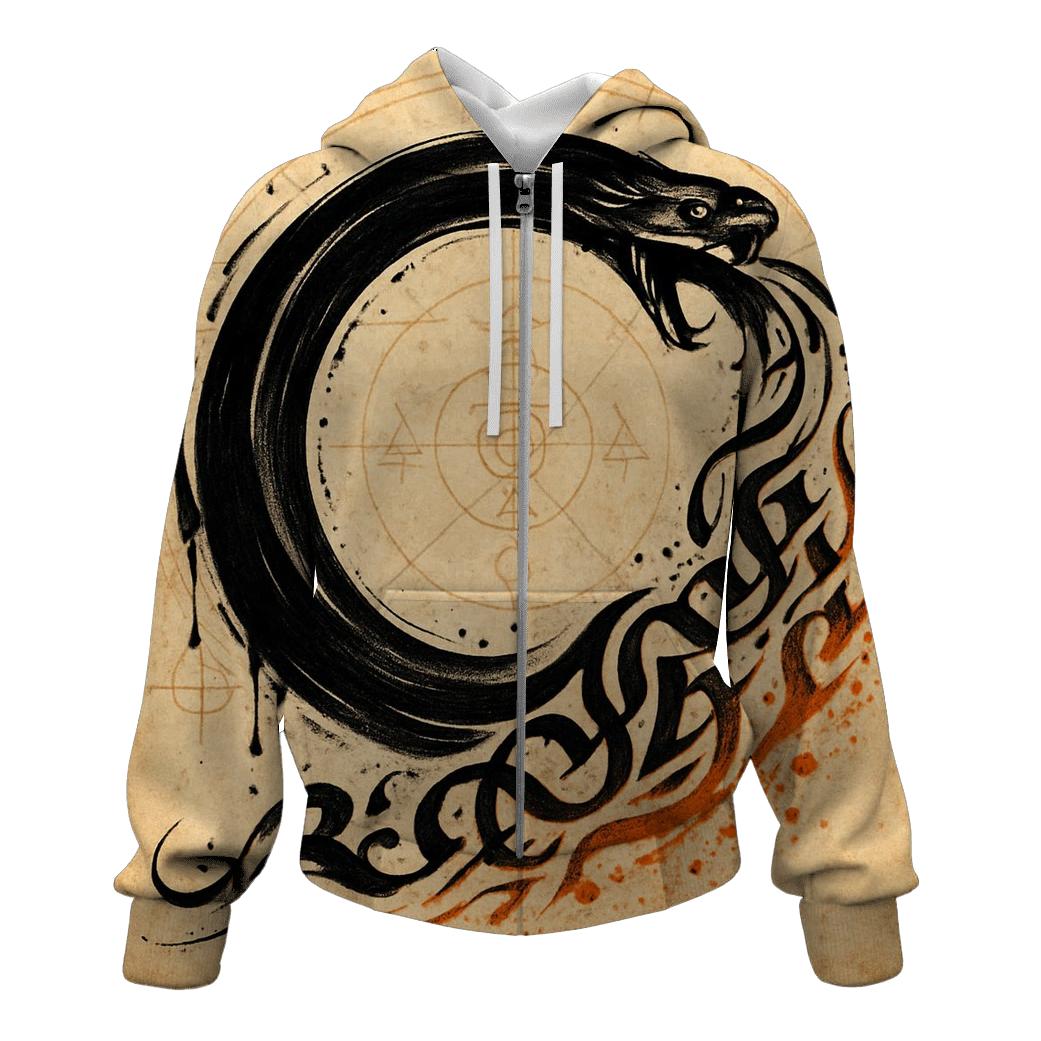 Ink And Flame Ouroboros Sigil hoodies fashion