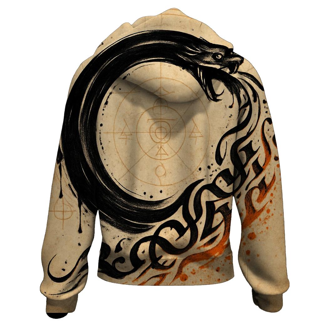 Ink And Flame Ouroboros Sigil hoodies fashion