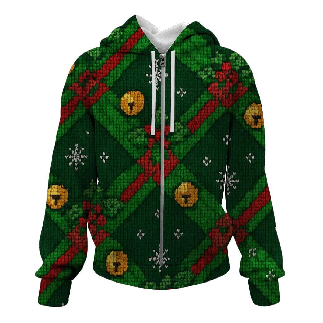 Sleigh Bell Crisscross Design pullover hoodies
