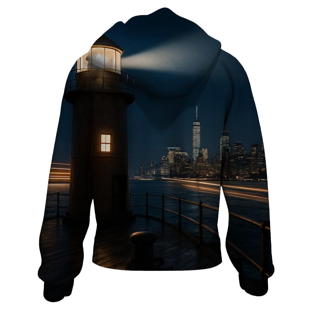Harbor Lighthouse Night Watch graphic hoodies