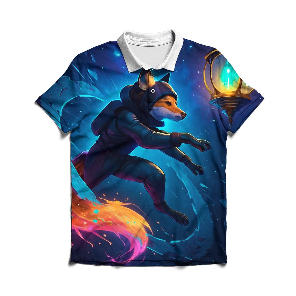 Neon Voyager Fox personalized polo shirts