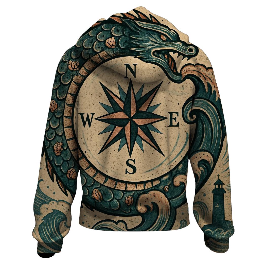 Tidal Serpent Ouroboros Compass hoodie designs