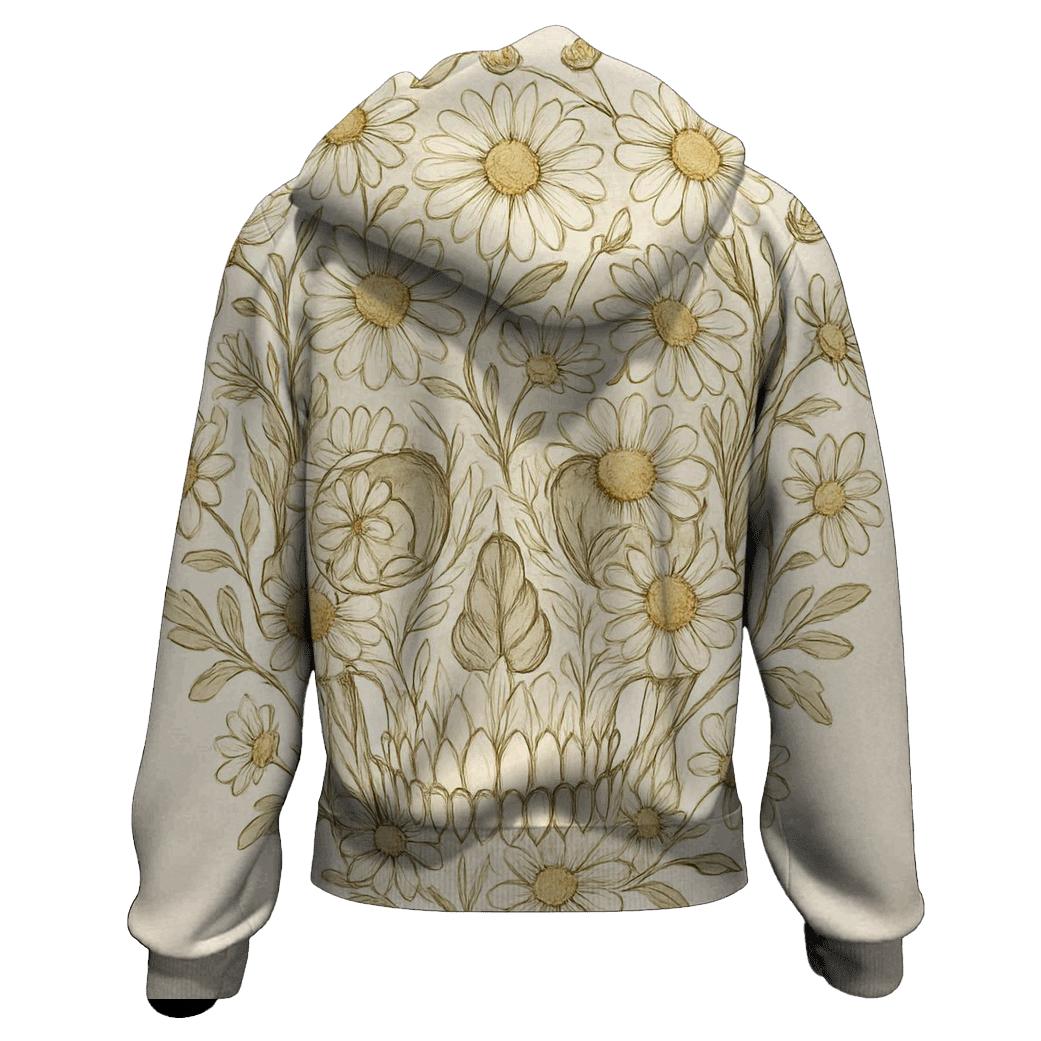 Floral Skull Chamomile pullover hoodies
