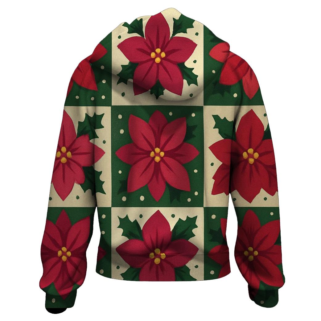 Poinsettia Tile Garden Design designer hoodies