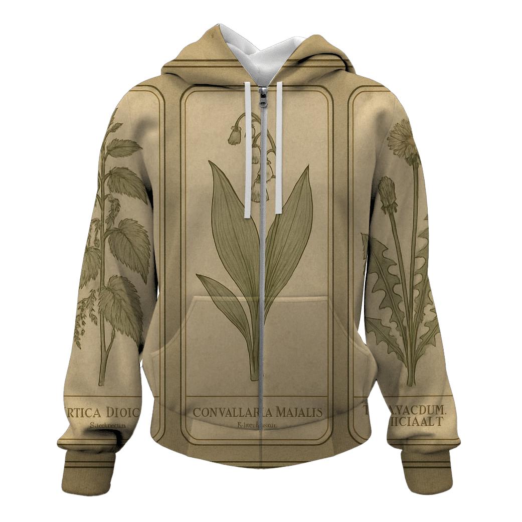 Sepia Botanical Plate Set embroidered hoodies