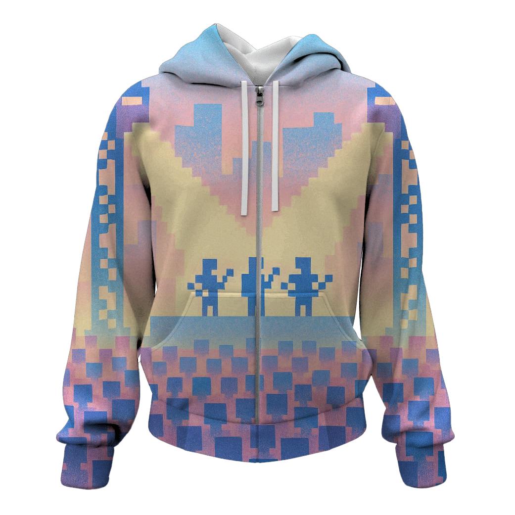 Pixel Concert Skyline graphic hoodies