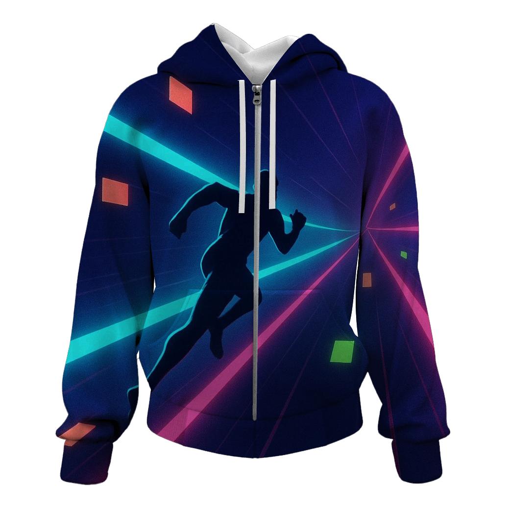 Laser Arcade Run zip-up hoodies