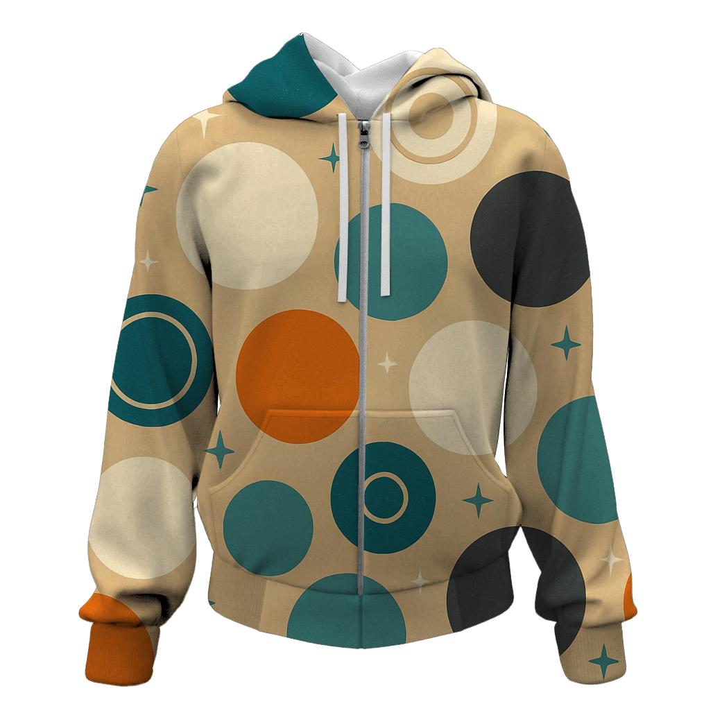 Cosmic Tangerine Dots designer hoodies