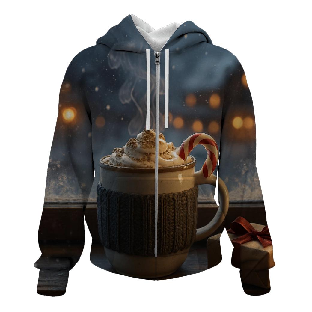 Hot Cocoa By The Frosted Window graphic hoodies