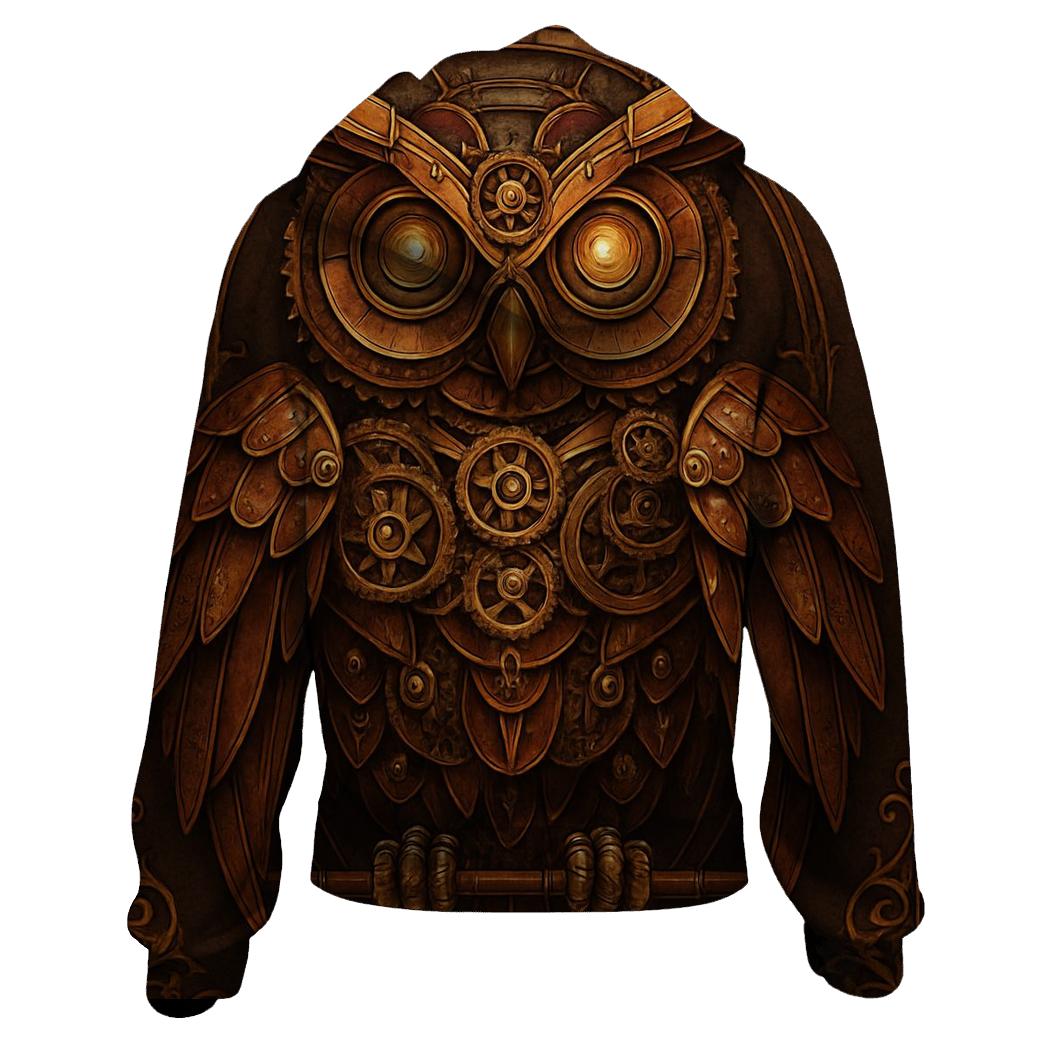 Steampunk Mechanical Owl premium hoodies