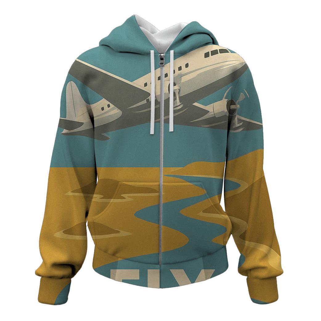 Aged Airline Travel Poster custom hoodies