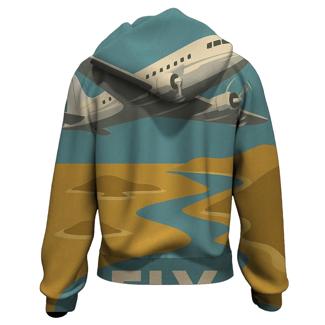 Aged Airline Travel Poster custom hoodies