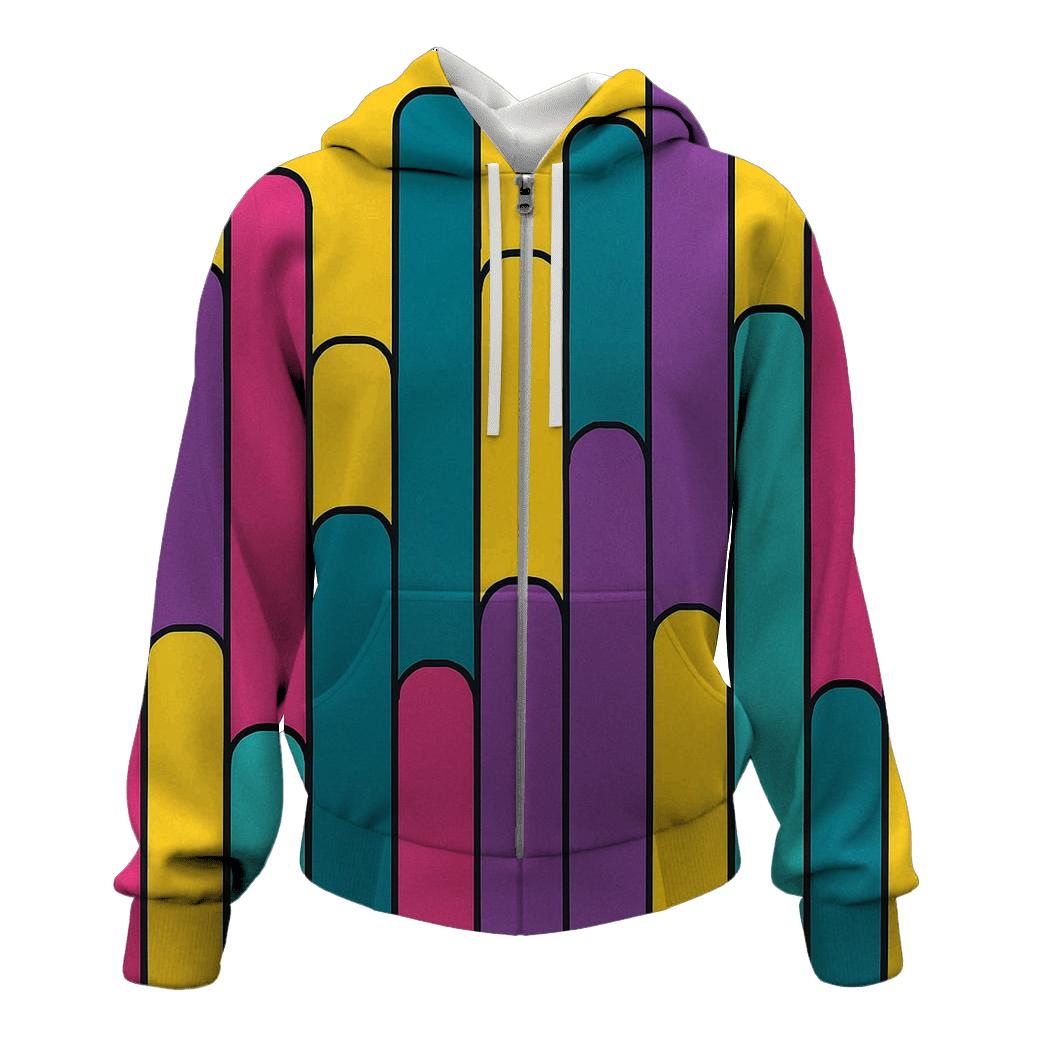 Rainbow Prism Bars printed hoodies