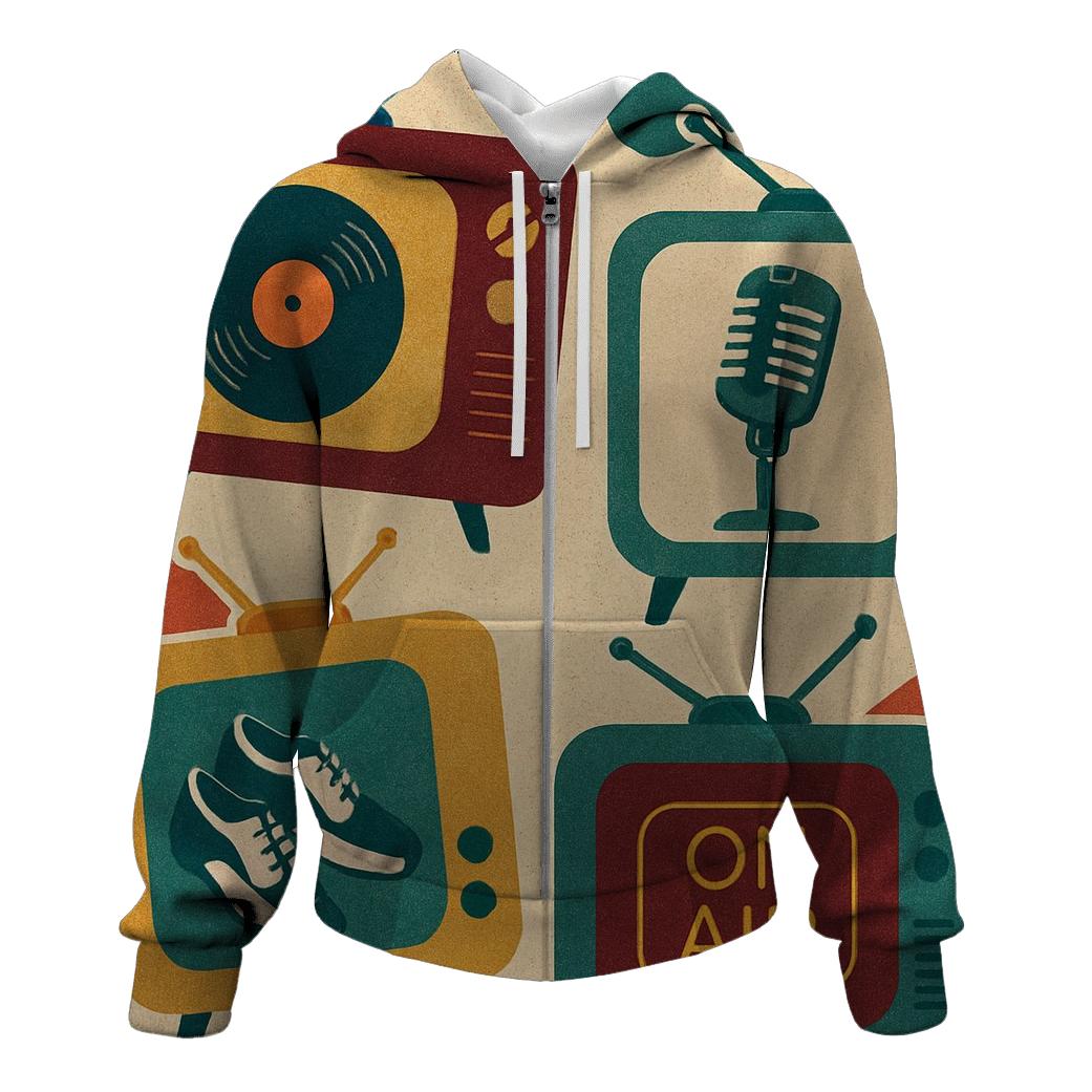 Retro TV Pop Montage premium hoodies