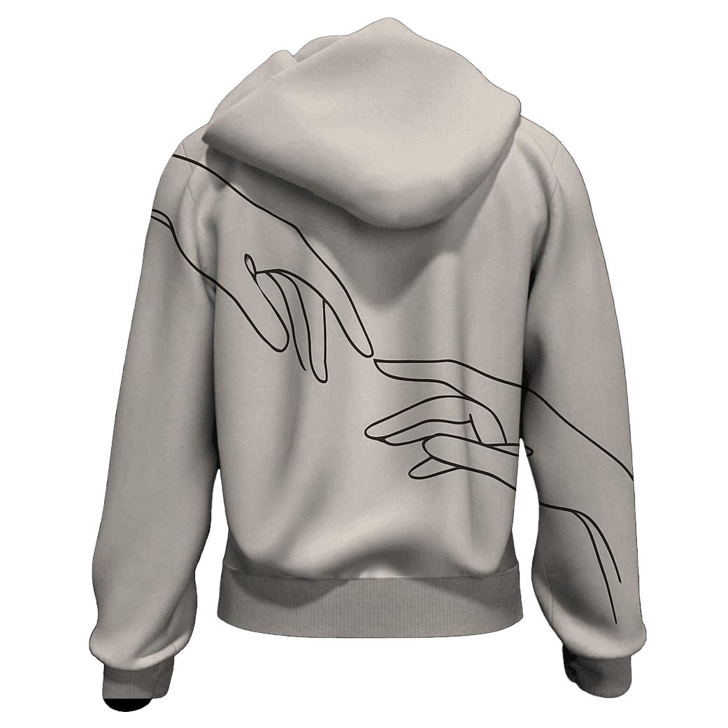 Minimalist Line Art Hands heavyweight hoodies