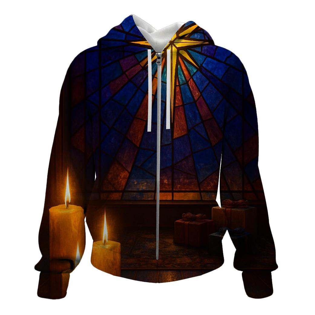 Star Of Bethlehem Window Scene pullover hoodies