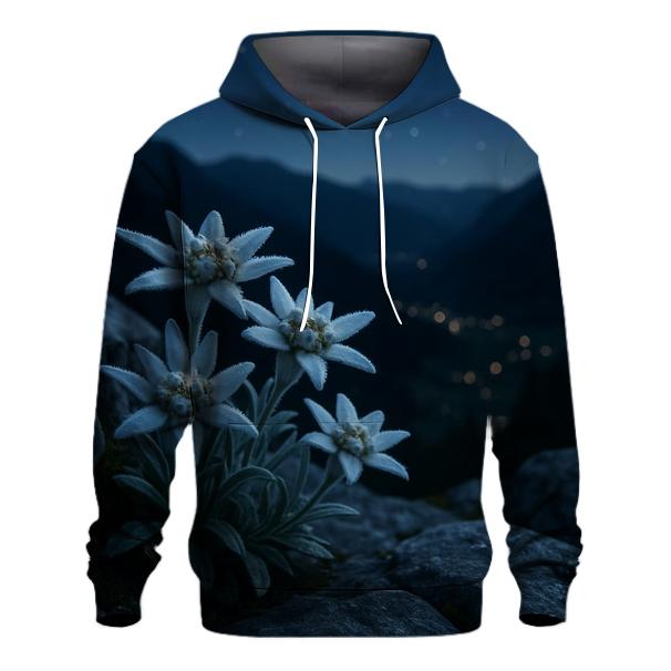 Moonlit Alpine Edelweiss premium hoodies