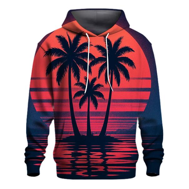 Retro Wave Sunset Palms custom hoodies