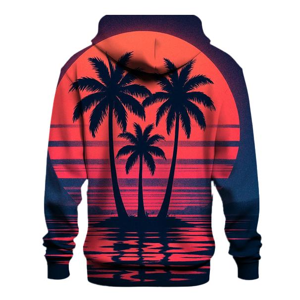 Retro Wave Sunset Palms custom hoodies