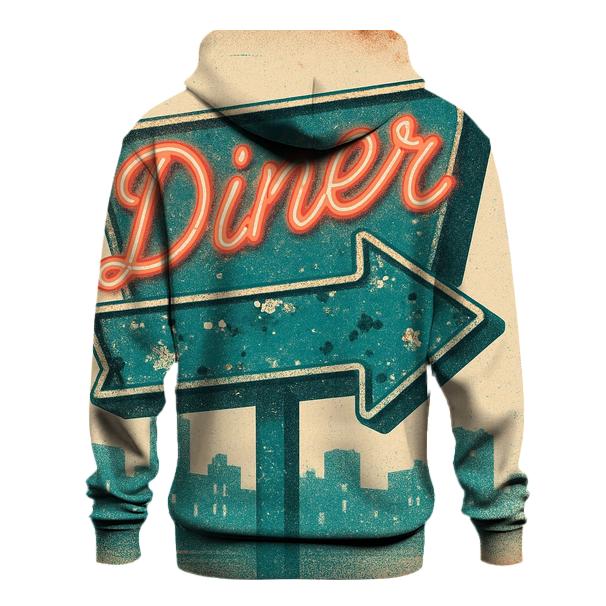 Antique Diner Neon Sign heavyweight hoodies