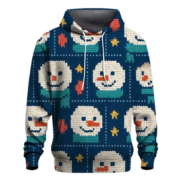 Snowman Scarf Grid Design pullover hoodies