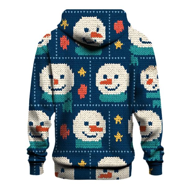 Snowman Scarf Grid Design pullover hoodies